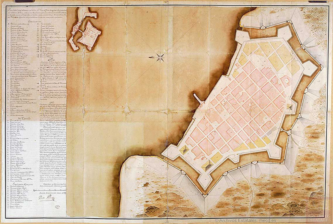 Plano del castillo de San Juan de Ulúa y el proyecto de fortificación de Veracruz